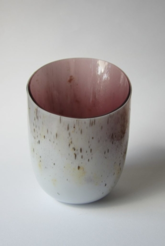 Glazen vaas - roze/goud/zwart