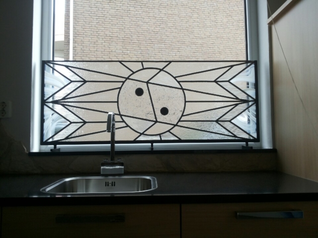 Modern glas in lood raam - eigen ontwerp klant